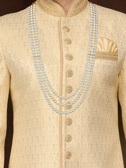 Traditional Maharaja Haar Beaded Groom Necklace Set for Men (274-TDM-7823-W)