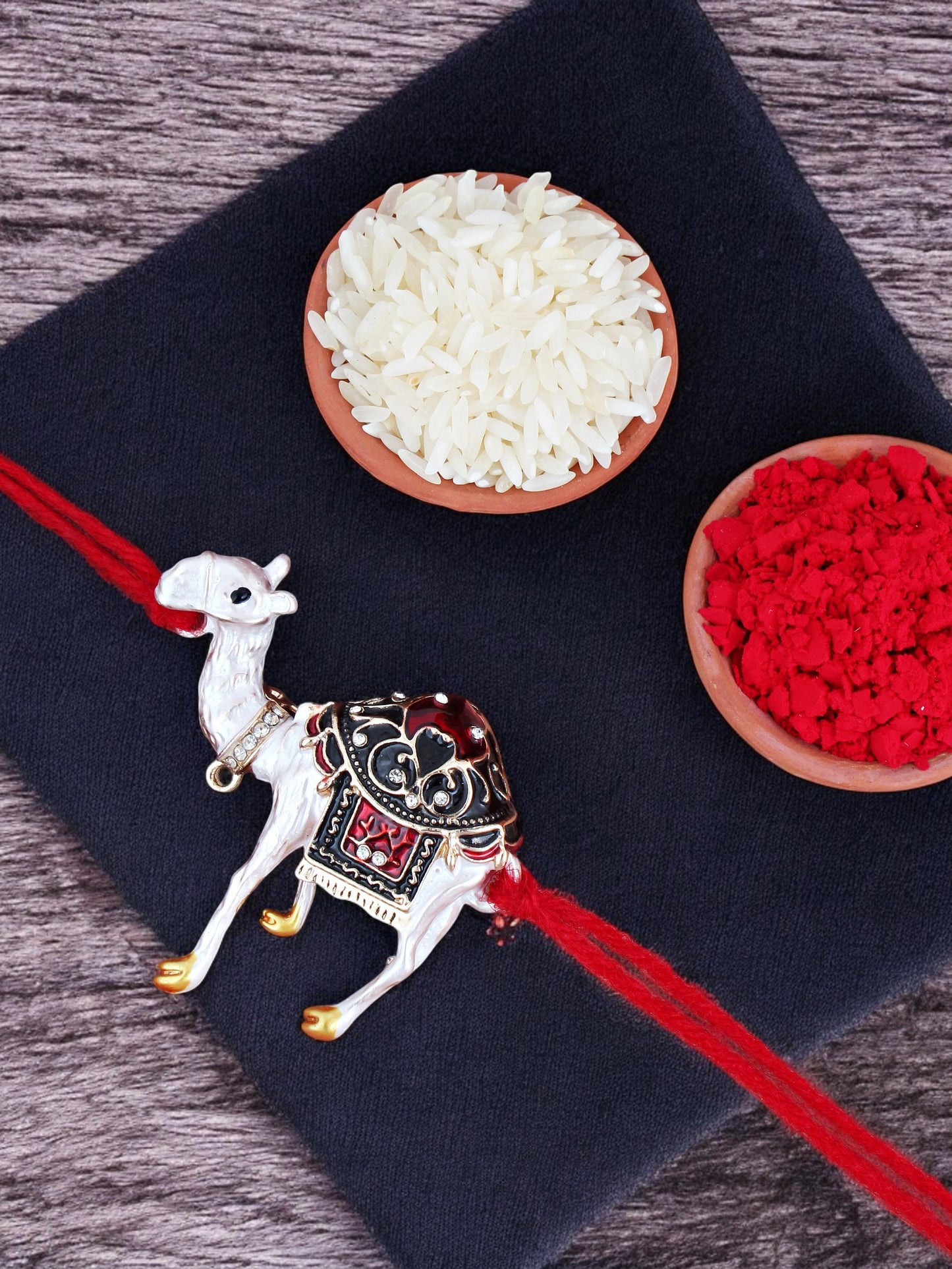 Lucky Jewellery Designer Meena Rakhi - Rakshabandhan Camel Design Rakhee Bracelet for Brother Bhaiya Bhai Bhabhi - Pack of 1 (263-CHR1-1171-1)