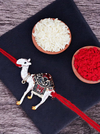 Lucky Jewellery Designer Meena Rakhi - Rakshabandhan Camel Design Rakhee Bracelet for Brother Bhaiya Bhai Bhabhi - Pack of 1 (263-CHR1-1171-1)