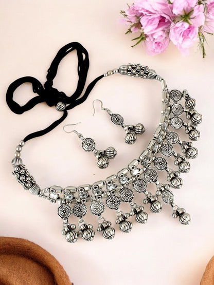 Navratri, Dandiya & Garba Festival Jewellery Choker Necklace with Earrings