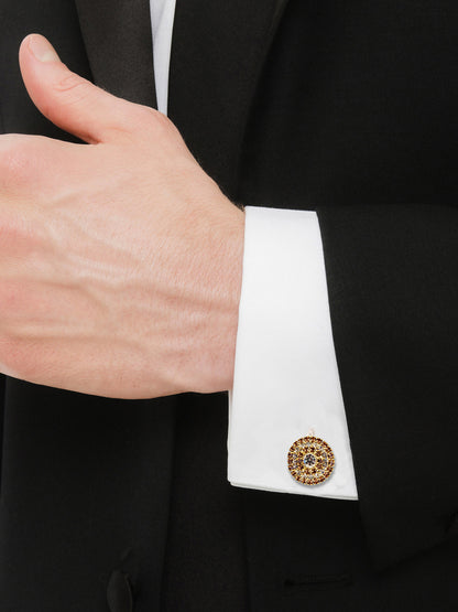 18k Gold Plated Sleeve Button Formal Cuff Shirt Button Blazer Cufflinks for Men