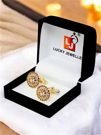 18k Gold Plated Sleeve Button Formal Cuff Shirt Button Blazer Cufflinks for Men