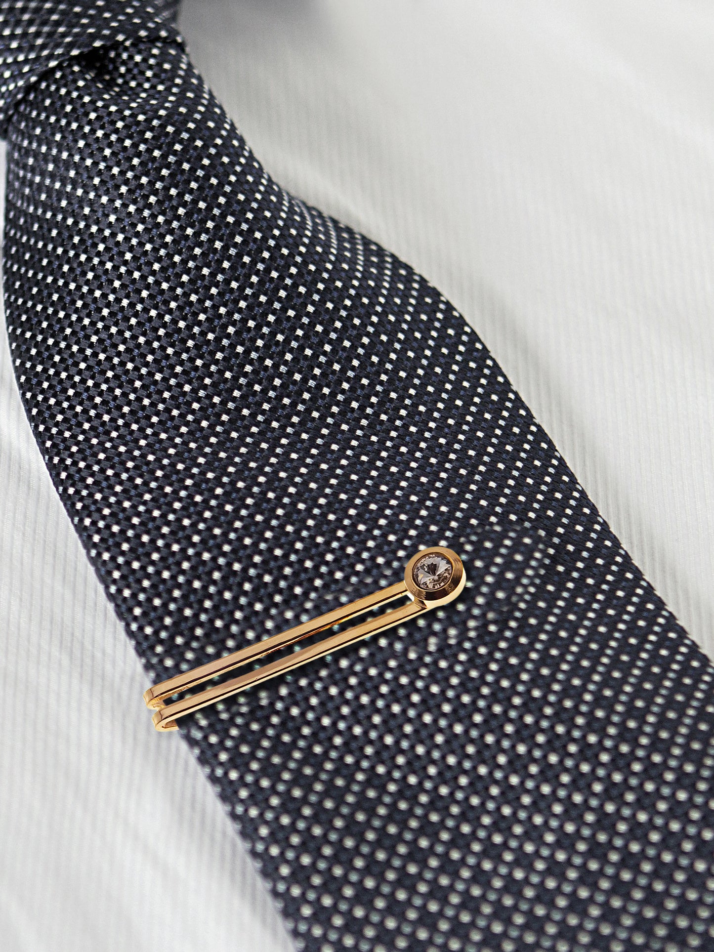 Lucky Jewellery Unique Men Jewelry White Stone Gold Plated Sleeve Button Formal Cuff Button Wedding Shirt Button, Suit, Blazer Cufflinks with Matching Tie Pin Gift Set for Men (307-M4C5-CR10MMT-W)