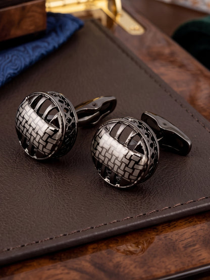 LUCKY JEWELLERY Unique Men Jewelry | Sleeve Button Formal Cuff Button | Wedding Shirt Button, Suit, Blazer Cufflinks Pair Set | Valentine Gift For Men (350-CHC4-1068B-S)