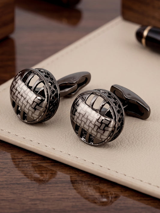 LUCKY JEWELLERY Unique Men Jewelry | Sleeve Button Formal Cuff Button | Wedding Shirt Button, Suit, Blazer Cufflinks Pair Set | Valentine Gift For Men (350-CHC4-1068B-S)