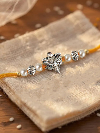 Lucky Jewellery Designer Oxidised Silver Rakhi - Rakshabandhan Combo Rakhee Bracelet for Brother/Bhaiya/Bhai/Bhabhi - Pack of 4 (122-JPR1-1983-S-4)