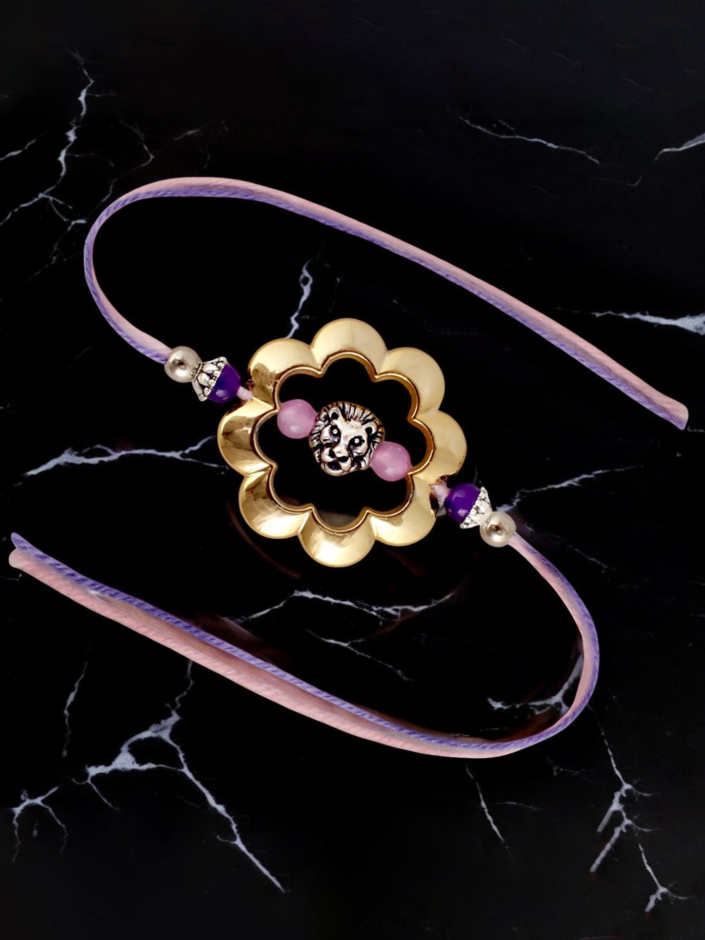 Lucky Jewellery Designer Gold Plated Rakhi - Rakshabandhan Pearl Rakhee Bracelet for Brother/Bhaiya/Bhai/Bhabhi - Pack of 2 (182-CHR1-1202-2)