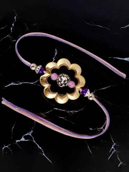Lucky Jewellery Designer Gold Plated Rakhi - Rakshabandhan Pearl Rakhee Bracelet for Brother/Bhaiya/Bhai/Bhabhi - Pack of 2 (182-CHR1-1202-2)