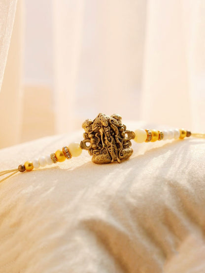 Gold Plated Religious Rakhi Rakshabandhan Lord Ram Design Rakhee for Bhaiya/Bhabhi Pack of 1