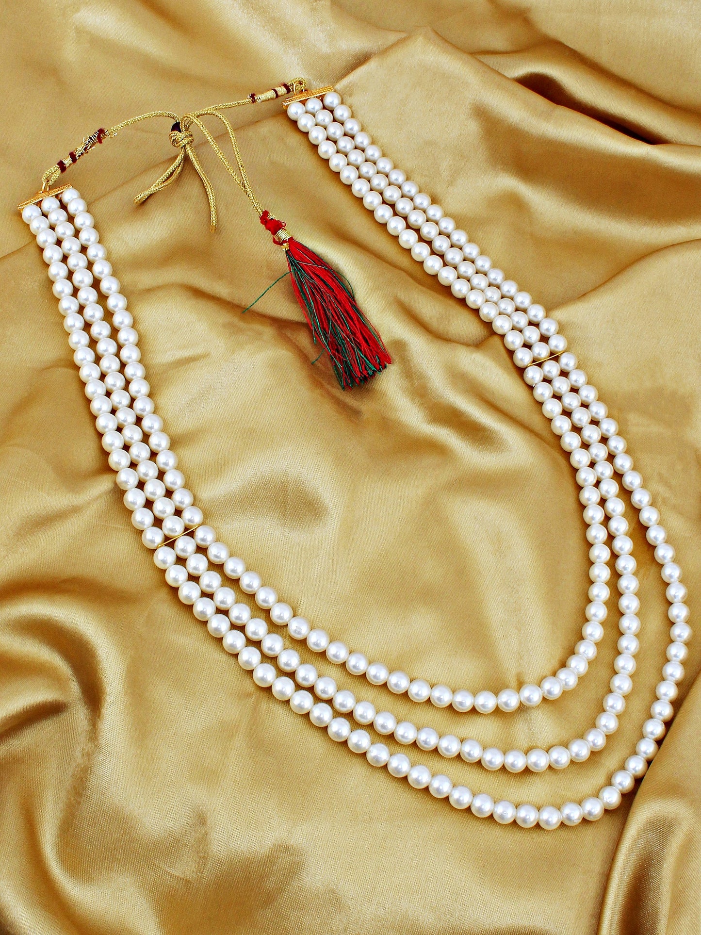 Traditional Maharaja Haar Beaded Groom Necklace Set for Men (274-TDM-7823-W)
