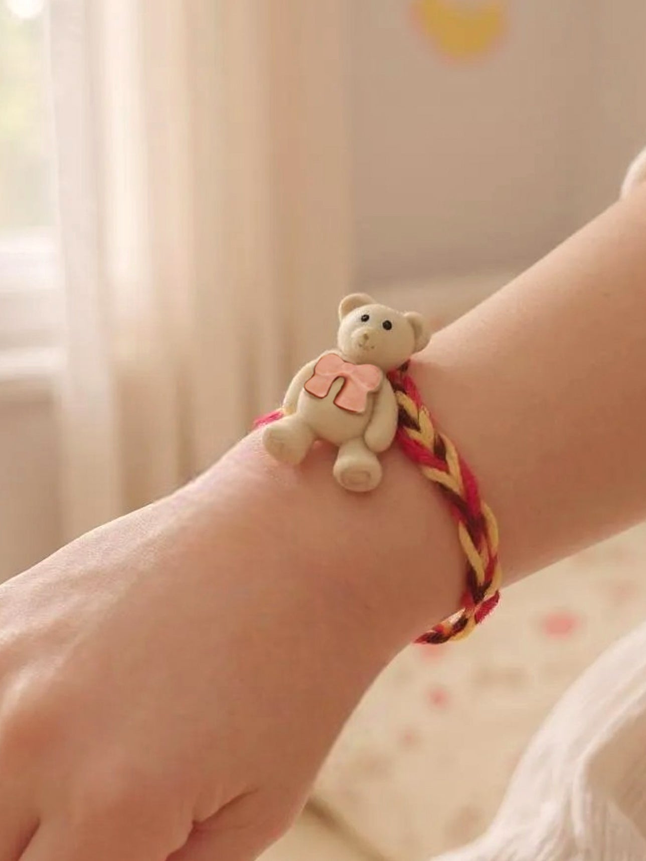 Lucky Jewellery Designer Teddy Bear Rakhi - Rakshabandhan Plastic Rakhee Bracelet for Brother/Bhaiya/Bhai/Bhabhi & Kids - Pack of 2 (80-CHR1-1948-2)