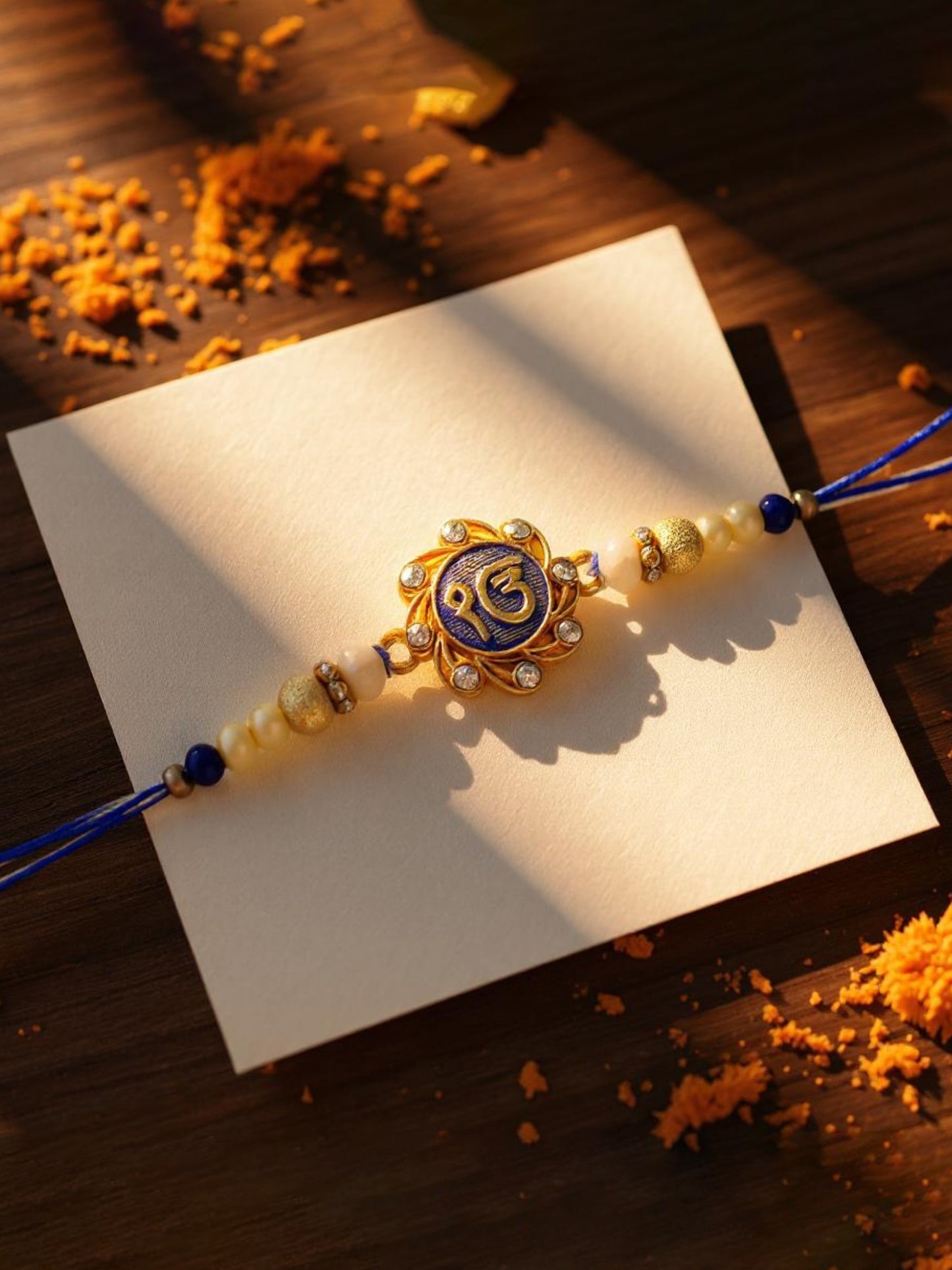 Gold Plated Meenakari Ik Onkar Religious Rakshabandhan Sardar/Sikh Rakhi for Bhaiya/Bhabhi Pack of 1