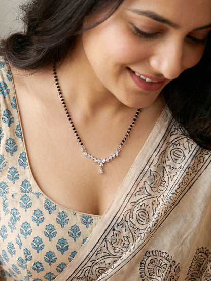 Lucky Jewellery AD Drop Mangalsutra for Women (113-K4MA-2299-S)