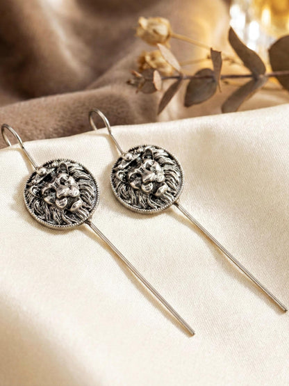 Vintage Lion Face Oxidised Silver Teeli Earcuff Earring For Girls & Women (139-KEO-7659)