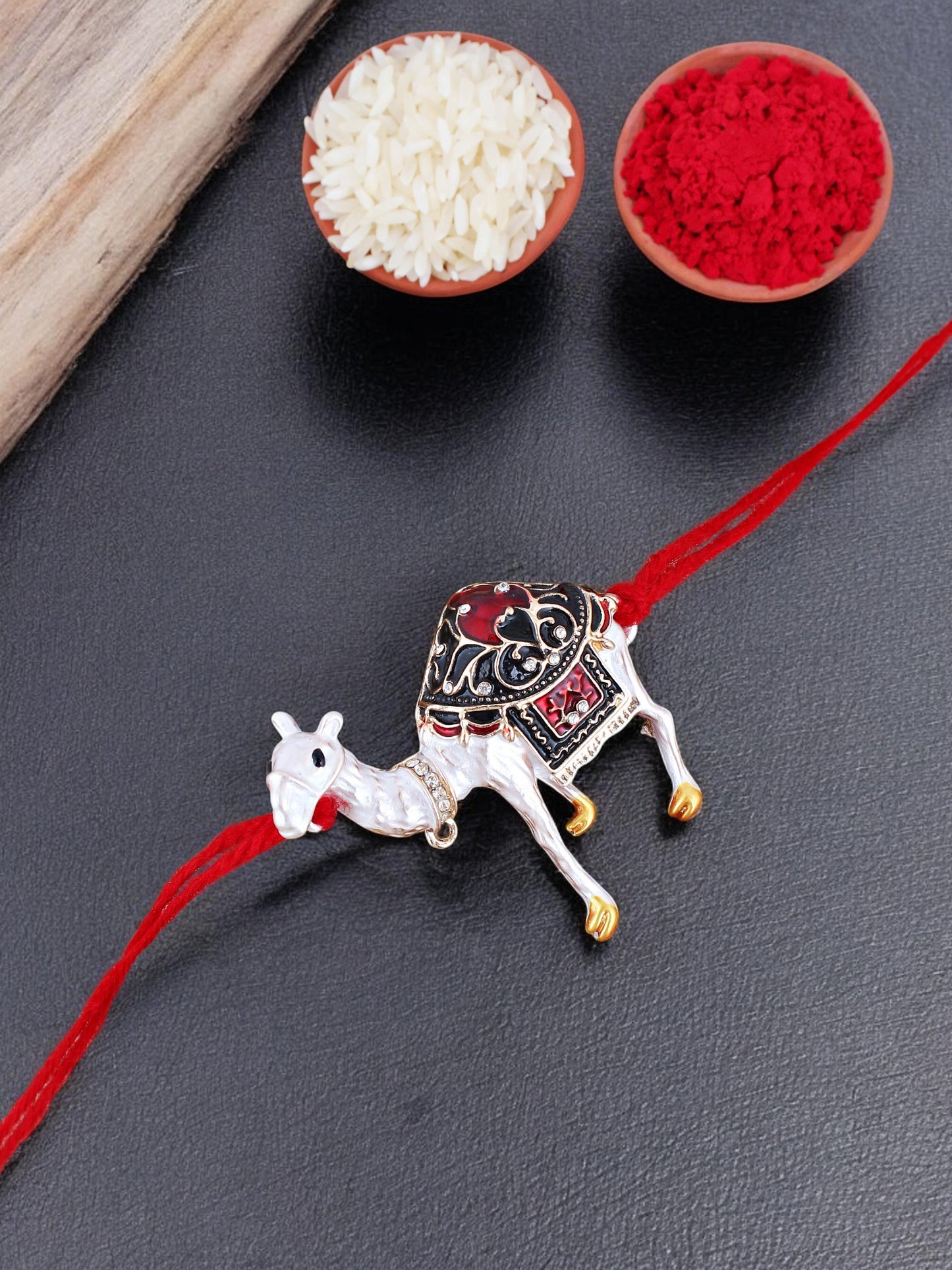 Lucky Jewellery Designer Meena Rakhi - Rakshabandhan Camel Design Rakhee Bracelet for Brother Bhaiya Bhai Bhabhi - Pack of 1 (263-CHR1-1171-1)