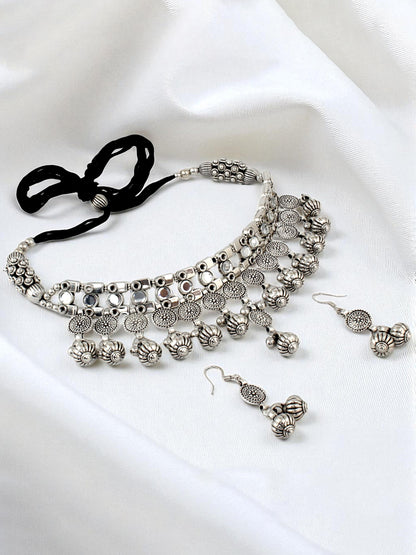 Navratri, Dandiya & Garba Festival Jewellery Choker Necklace with Earrings