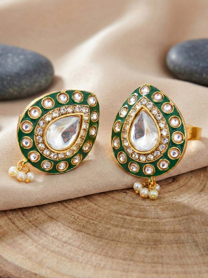 Lucky Jewellery Bridal Kundan Necklace Set for Women Traditional Indian Wedding Jewellery Set (4125-IZR-005-G-2026)