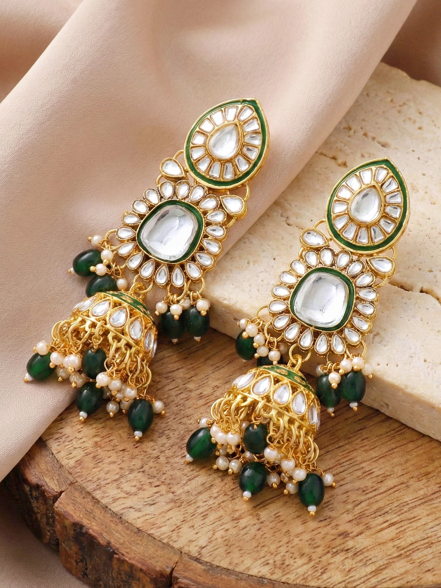Lucky Jewellery Bridal Kundan Necklace Set for Women Traditional Indian Wedding Jewellery Set (4125-IZR-005-G-2026)