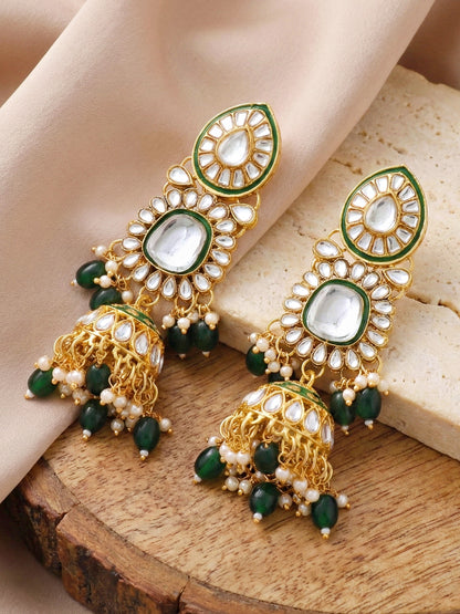 Lucky Jewellery Bridal Kundan Necklace Set for Women Traditional Indian Wedding Jewellery Set (4125-IZR-005-G-2026)