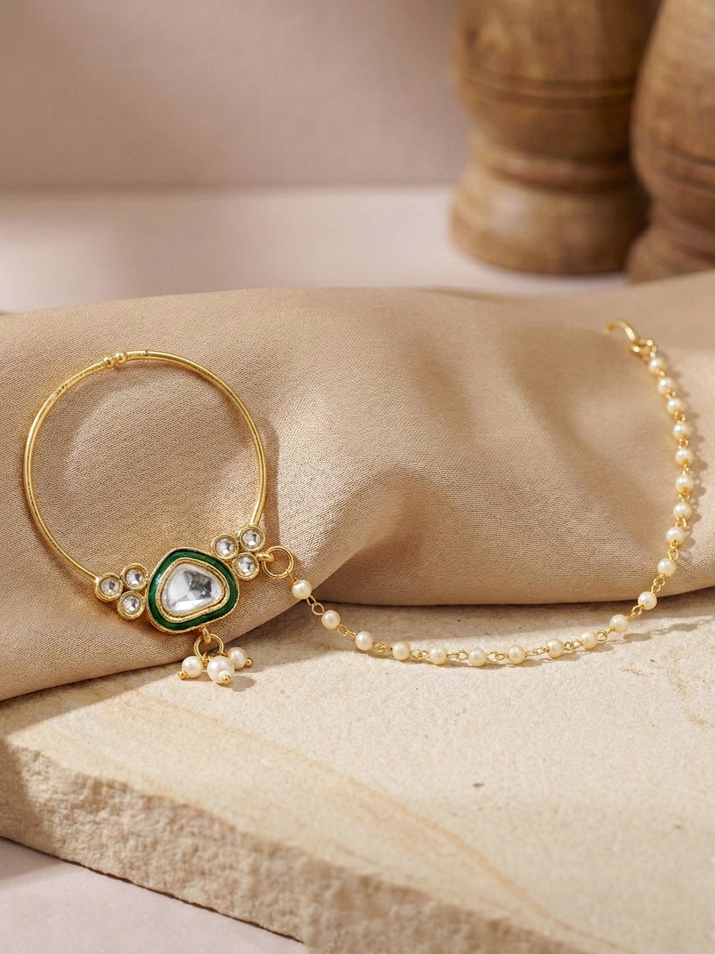 Lucky Jewellery Bridal Kundan Necklace Set for Women Traditional Indian Wedding Jewellery Set (4125-IZR-005-G-2026)