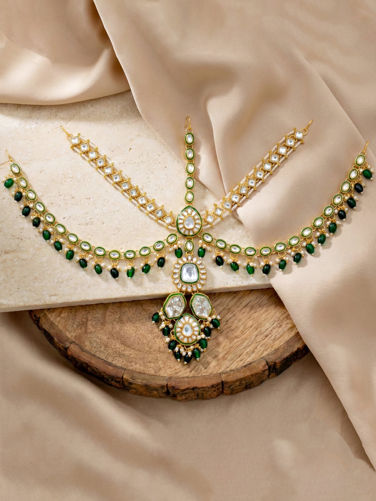 Lucky Jewellery Bridal Kundan Necklace Set for Women Traditional Indian Wedding Jewellery Set (4125-IZR-005-G-2026)