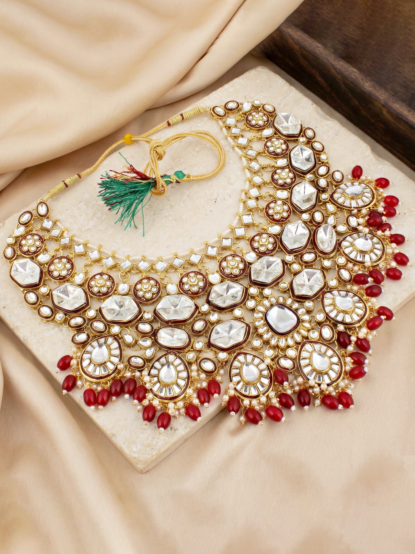 Lucky Jewellery Bridal Kundan Necklace Set for Women Traditional Indian Wedding Jewellery Set (4125-IZR-005-M-2026)