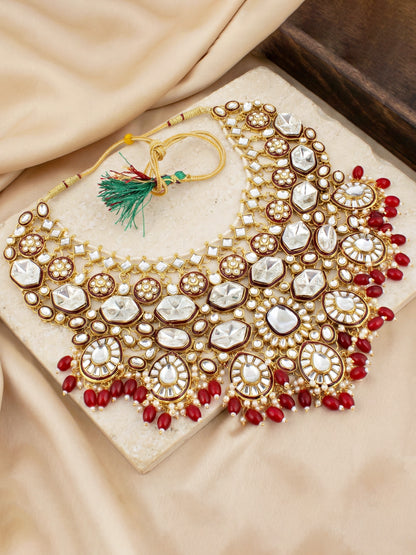 Lucky Jewellery Bridal Kundan Necklace Set for Women Traditional Indian Wedding Jewellery Set (4125-IZR-005-M-2026)