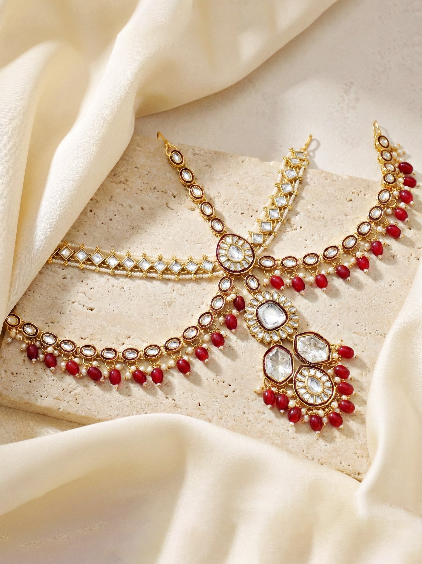 Lucky Jewellery Bridal Kundan Necklace Set for Women Traditional Indian Wedding Jewellery Set (4125-IZR-005-M-2026)