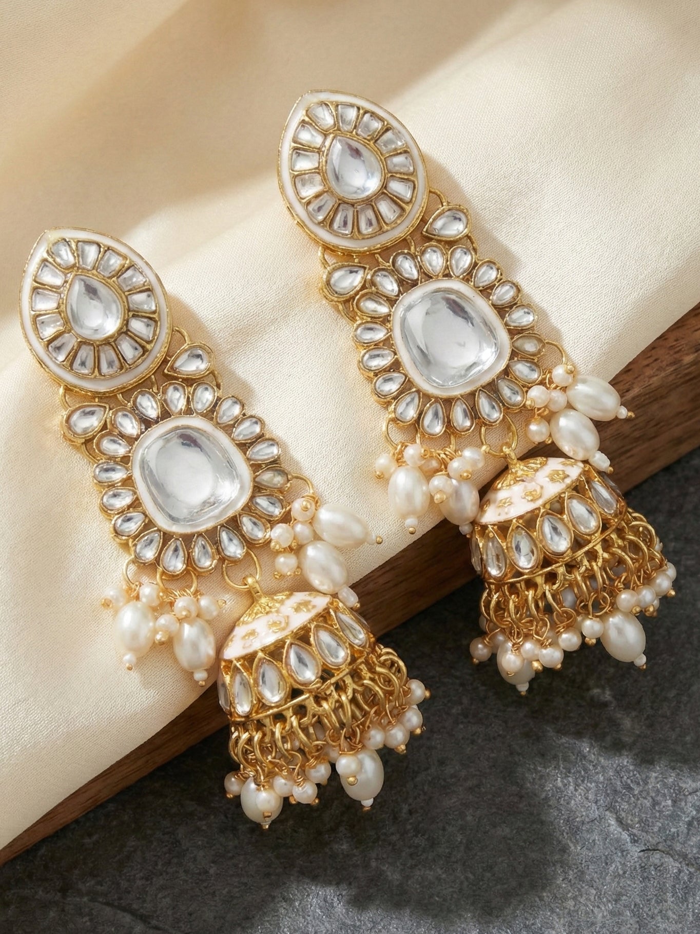 Lucky Jewellery Bridal Kundan Necklace Set for Women Traditional Indian Wedding Jewellery Set (4125-IZR-005-W-2026)
