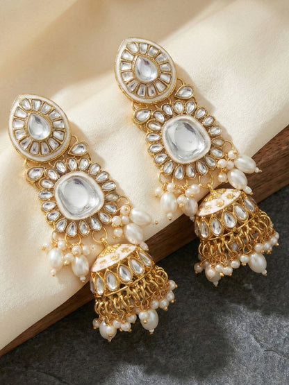 Lucky Jewellery Bridal Kundan Necklace Set for Women Traditional Indian Wedding Jewellery Set (4125-IZR-005-W-2026)