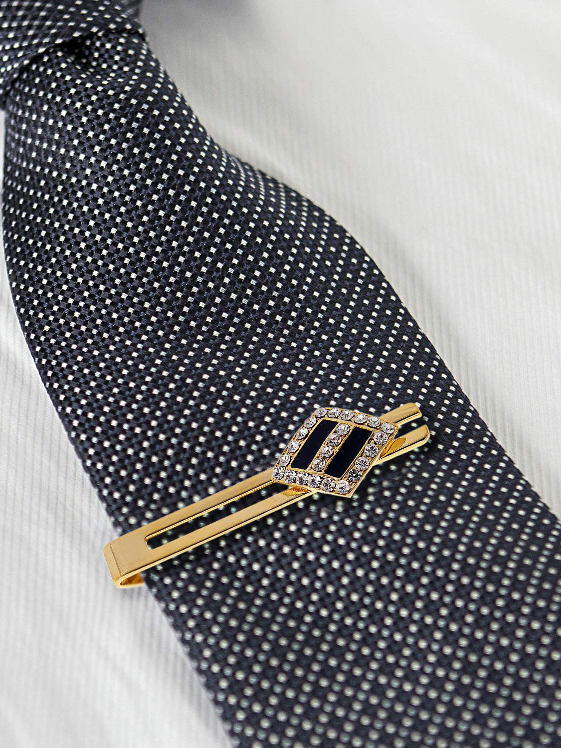 Lucky Jewellery Unique Men Jewelry Stone Gold Plated Black Sleeve Button Formal Cuff Button Wedding Shirt Button, Suit, Blazer Cufflinks with Matching Tie Pin Gift Set for Men (416-M4C5-A5490-W-BL)