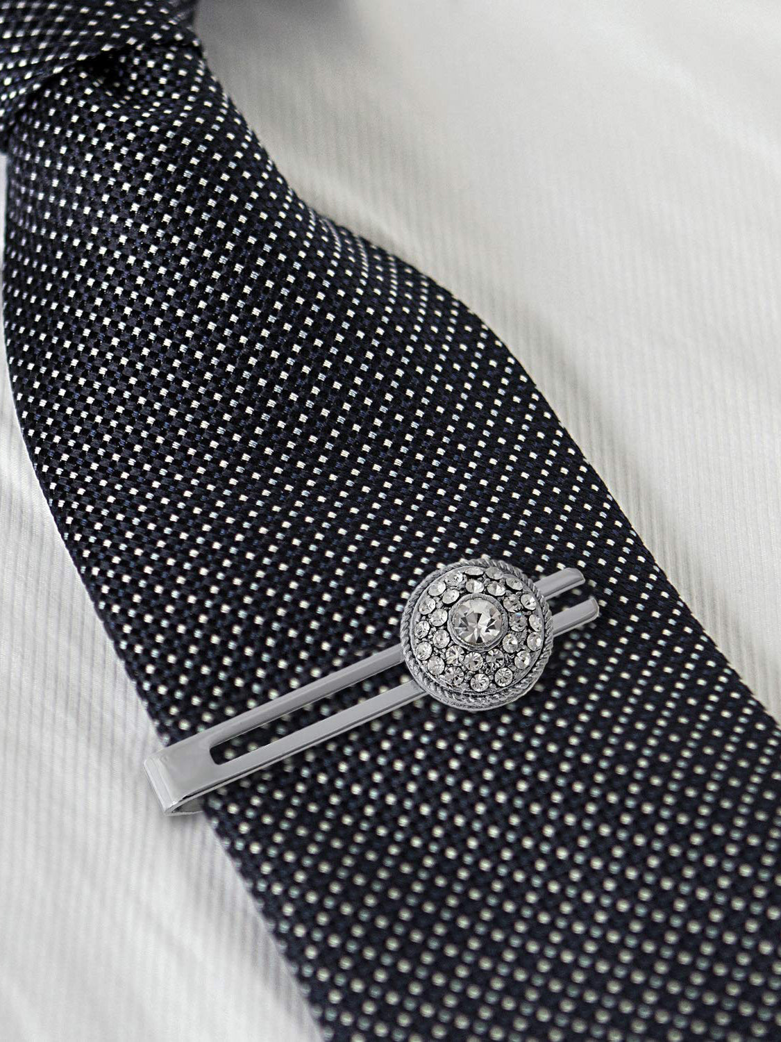 Lucky Jewellery Unique Men Jewelry Stone Silver Plated Black Sleeve Button Formal Cuff Button Wedding Shirt Button, Suit, Blazer Cufflinks with Matching Tie Pin Gift Set For Men (416-M4C5-CRA5281-W-S)