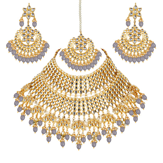 Kundan Choker Bridal Necklace Set For Women & Girls