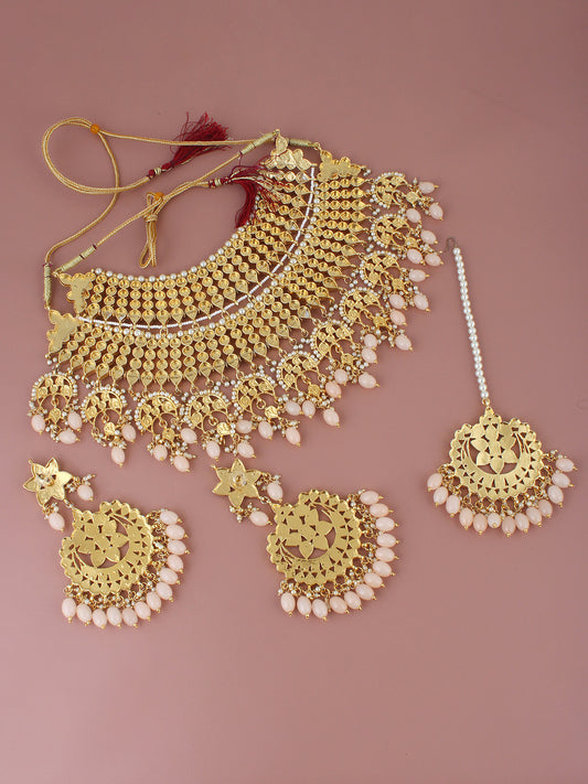 Kundan Choker Bridal Necklace Set For Women & Girls