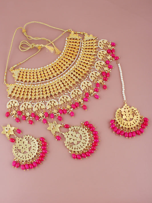 Kundan Choker Bridal Necklace Set For Women & Girls