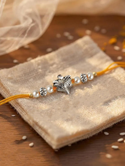 Lucky Jewellery Designer Oxidised Silver Fox Design Rakhi - Rakshabandhan Rakhee Bracelet for Brother/Bhaiya/Bhai/Bhabhi - Pack of 2 (70-JPR1-1955-2)