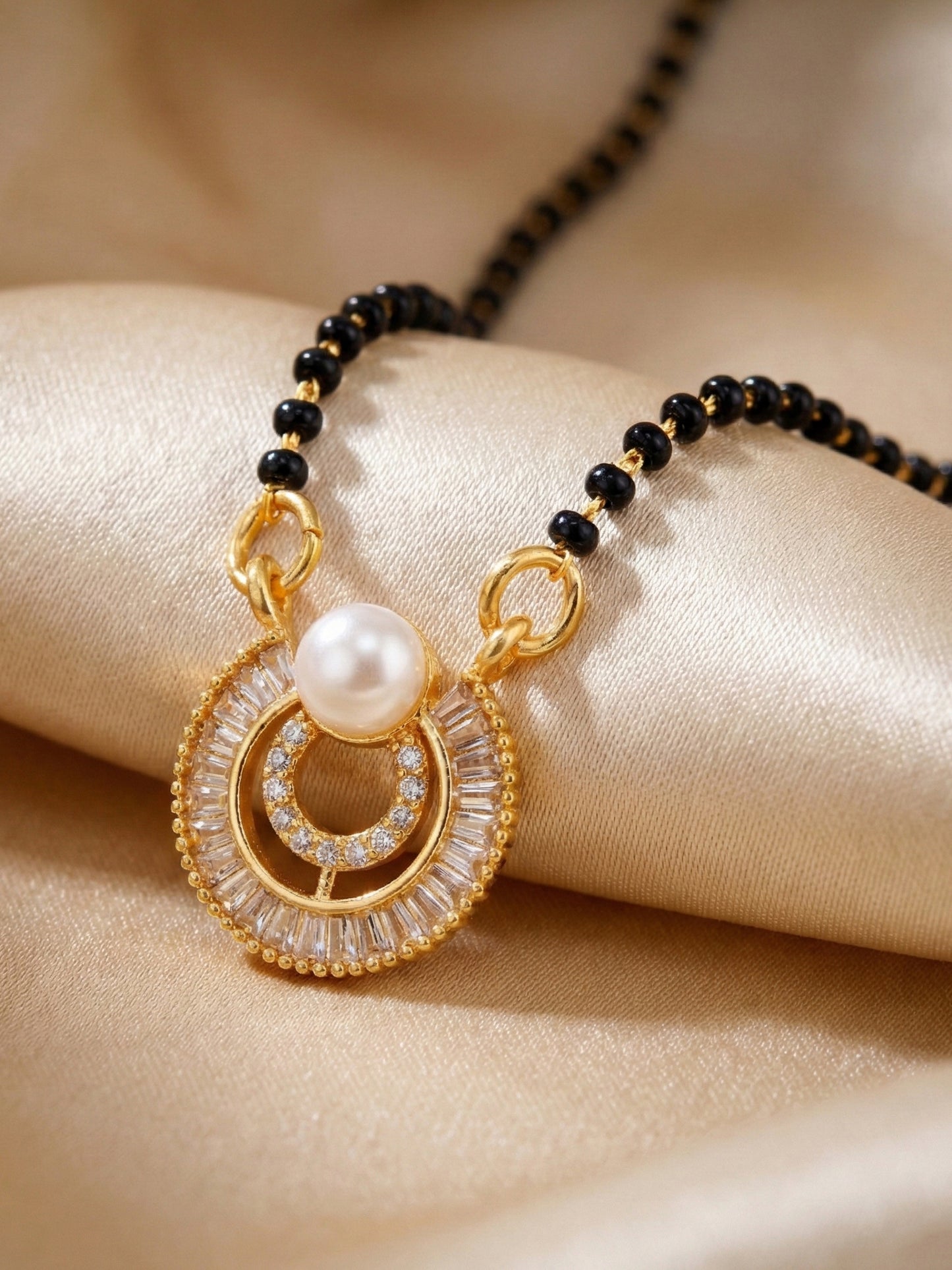 Lucky Jewellery Pearl AD Mangalsutra for Women (315-S8MS-2193)