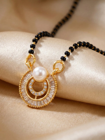 Lucky Jewellery Pearl AD Mangalsutra for Women (315-S8MS-2193)