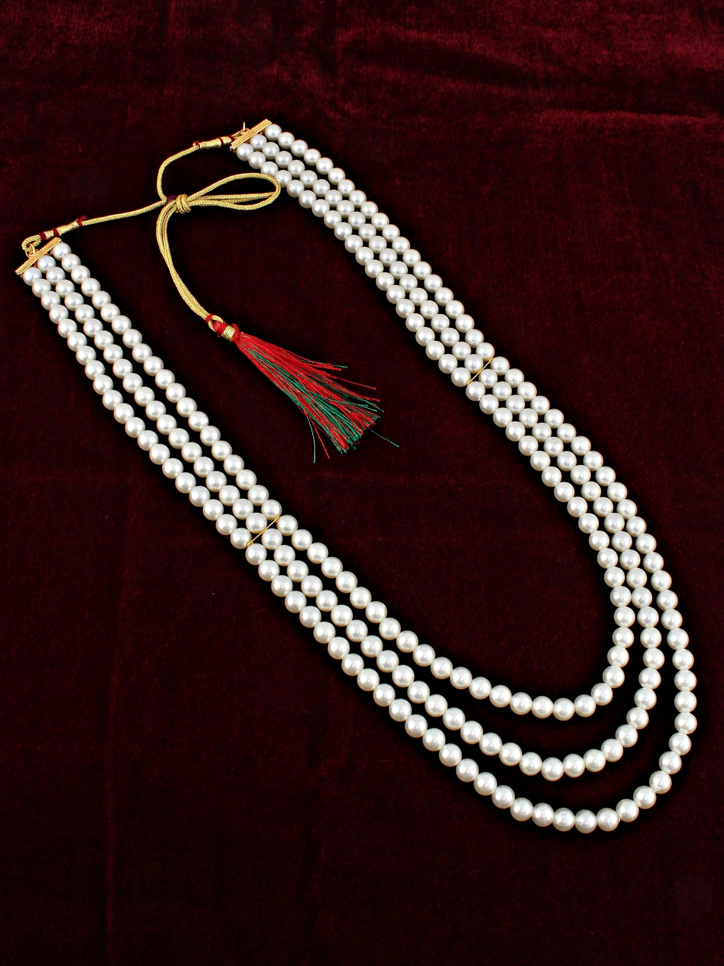 Traditional Maharaja Haar Beaded Groom Necklace Set for Men (274-TDM-7823-W)