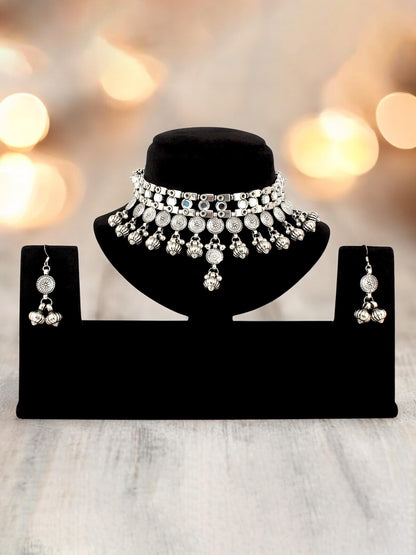 Navratri, Dandiya & Garba Festival Jewellery Choker Necklace with Earrings