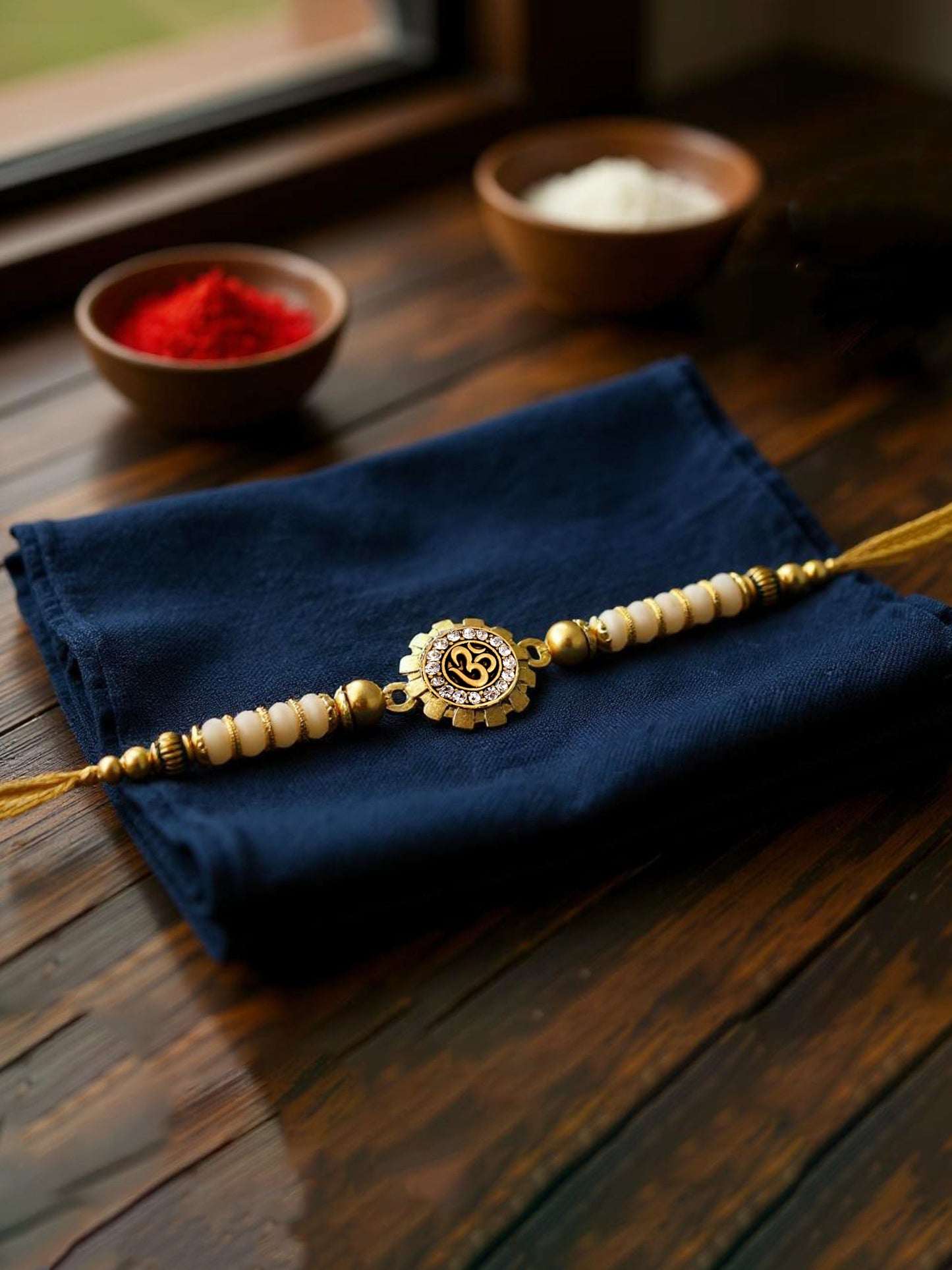 Gold Plated Religious Rakhi Rakshabandhan Om Design Rakhee for Brother/Bhaiya/Bhai/Bhabhi Pack of 1