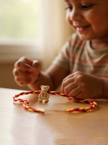 Lucky Jewellery Designer Teddy Bear Rakhi - Rakshabandhan Plastic Rakhee Bracelet for Brother/Bhaiya/Bhai/Bhabhi & Kids - Pack of 2 (80-CHR1-1948-2)