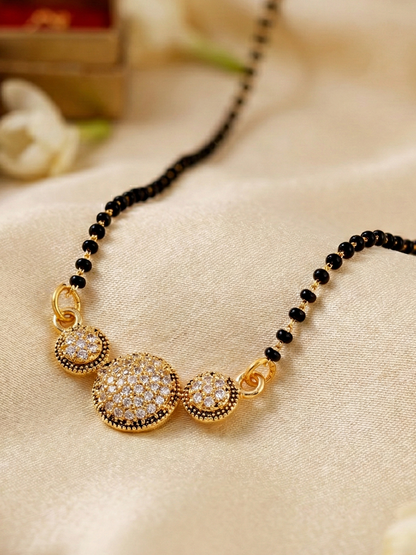 Lucky Jewellery AD Circle Mangalsutra for Women (328-S8MS-2195)