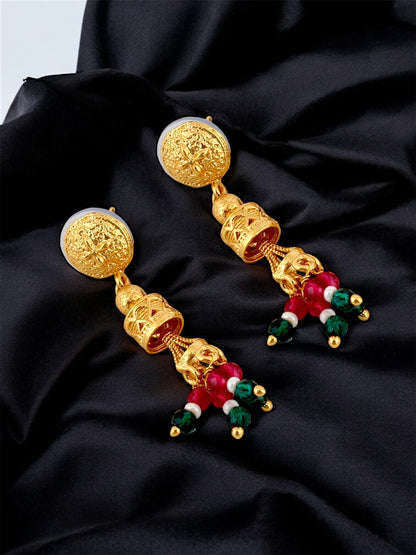 18K Gold-Plated Necklace with Earrings Long Necklace Set (545-K1SG-2121-RG)