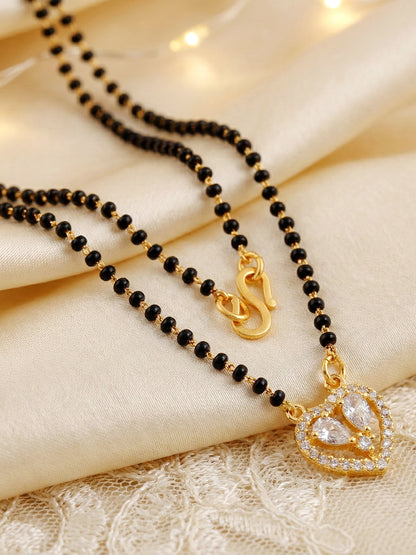 Lucky Jewellery AD Heart Mangalsutra for Women (259-S8MS-2188)
