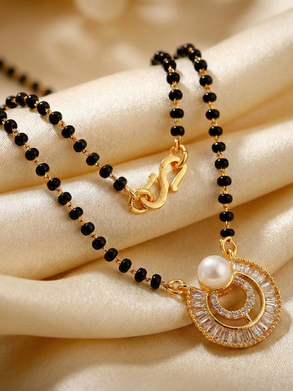 Lucky Jewellery Pearl AD Mangalsutra for Women (315-S8MS-2193)