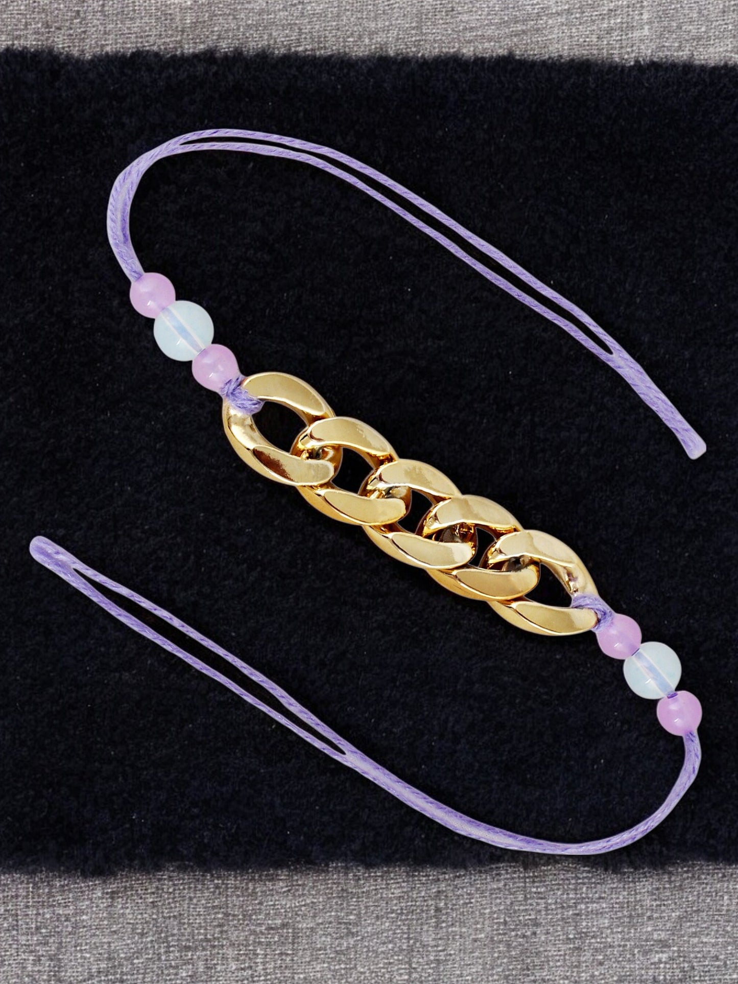 Lucky Jewellery Designer Gold Plated Chain Link Rakhi - Rakshabandhan Rakhee Bracelet for Brother/Bhaiya/Bhai/Bhabhi - Pack of 2 (105-CHR1-1197-2)