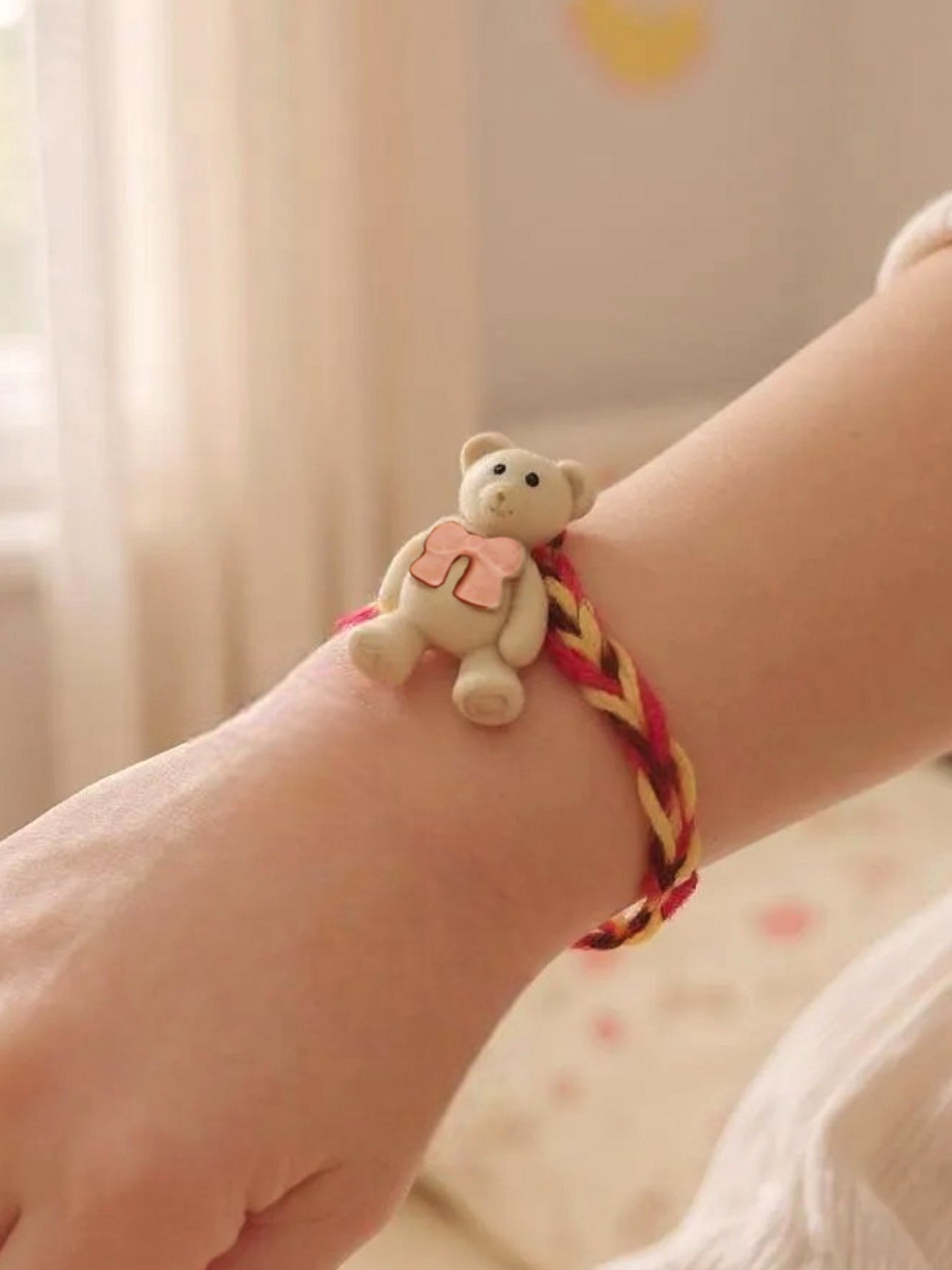 Lucky Jewellery Designer Teddy Bear Kids Rakhi - Rakshabandhan Plastic Cute Teddy Rakhee Bracelet for Brother/Bhaiya/Bhai/Bhabhi/Kids - Pack of 4 (130-CHR1-1948-4)