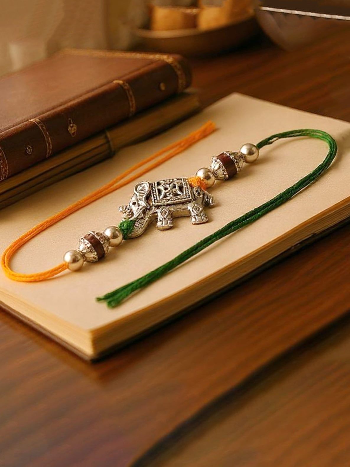 Lucky Jewellery Designer Oxidised Silver Rakhi - Rakshabandhan Combo Rakhee Bracelet for Brother/Bhaiya/Bhai/Bhabhi - Pack of 4 (122-JPR1-1983-S-4)