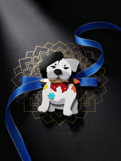 Kids Rakhi for Little Brother, Cute Cartoon Dog Acrylic Charm on Soft Blue Ribbon, Roli, Chawal (425-CHR1-1194-1-2026)